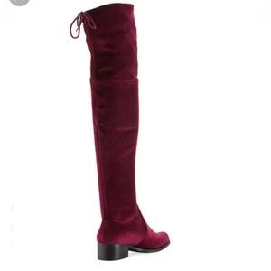 nwot Charles David Red velvet Over the knee boot